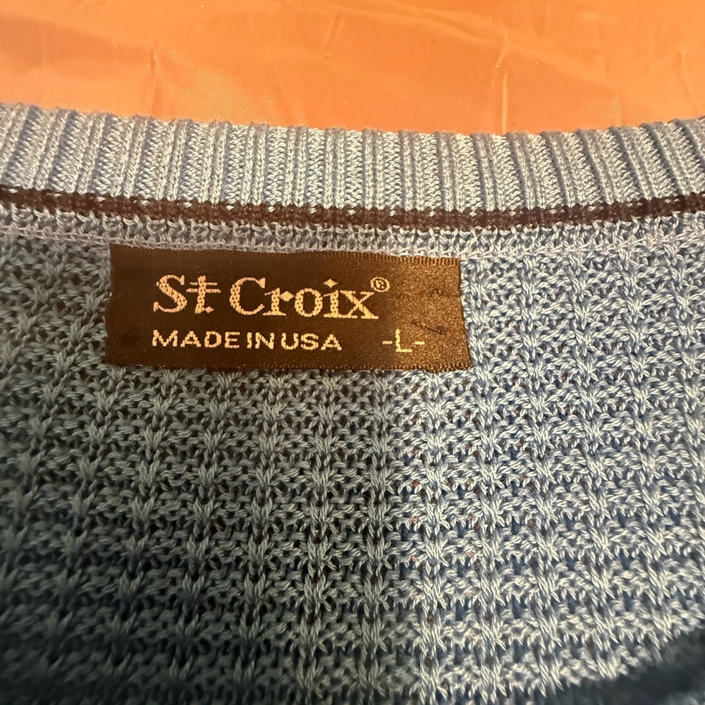 Vintage St. Croix Men's Blue Crewneck Golf Sweater Size Large - Picture 9 of 10